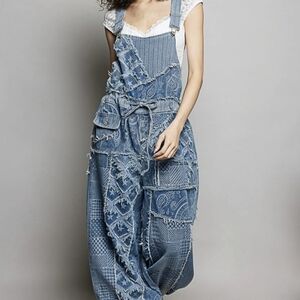 POL Denim Patchwork Jumpsuit Size SMALL